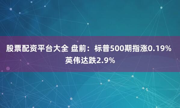 股票配资平台大全 盘前：标普500期指涨0.19% 英伟达跌2.9%