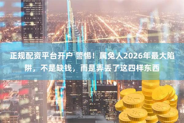 正规配资平台开户 警惕！属兔人2026年最大陷阱，不是缺钱，而是弄丢了这四样东西